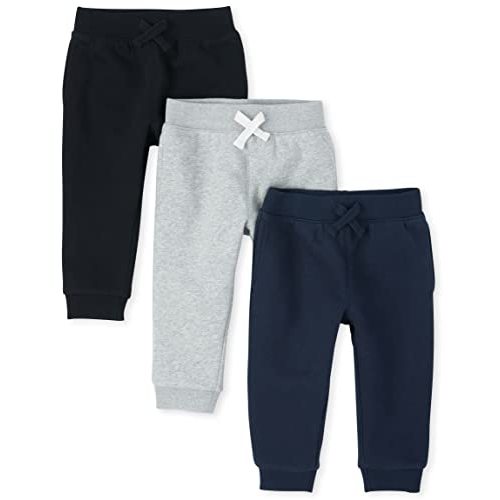 The Children's Place Baby Boys' Active Fleece Jogger Pants 2 Pack