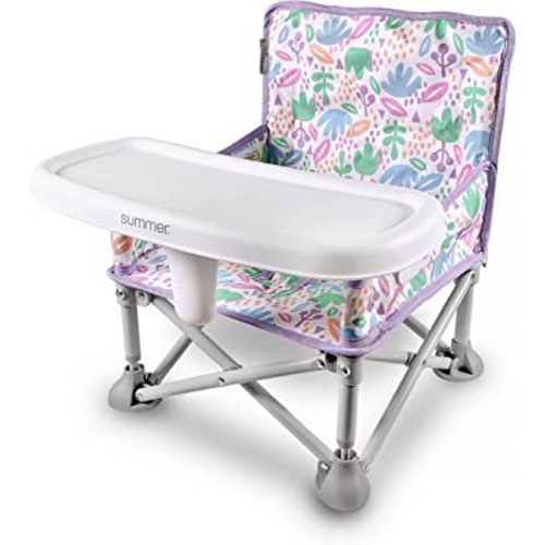 Summer by Bright Starts Pop ‘N Sit Portable Booster Booster Chair, Floor Seat, Indoor/Outdoor Use, Compact Fold, Joyful Geo, 6 Mos - 3 Yrs