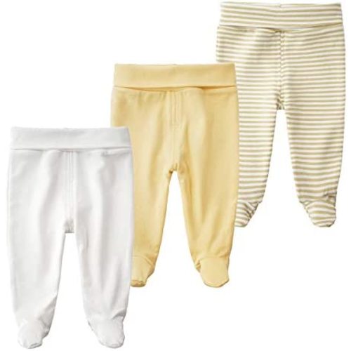 ACESTAR Newborn Infant Baby Boys Girls Cotton High Waist Footed Pants Casual Leggings with Feet 0-12 Months 3-PACK/1-PACK