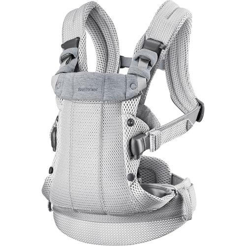 BabyBjörn Baby Carrier Harmony, Silver, 3D Mesh | 3-in-1 Ergonomic Baby Carrier; Newborn, Facing-In, Outward-Facing, and Back Carrying Positions Supported (7-40 lbs), Newborn to Toddler
