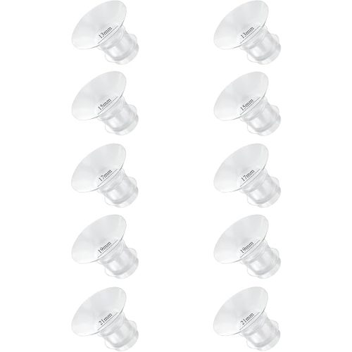 Flange Sizing Kit with 10PCS Flange Inserts 13/15/17/19/21mm Compatible with Momcozy/Spectra/Medela/Elvie/TESETE/Bellaaby,Flange Insert Kit for 24mm Flange/Shield Breast Pumps (13/15/17/19/21MM-10PCS)