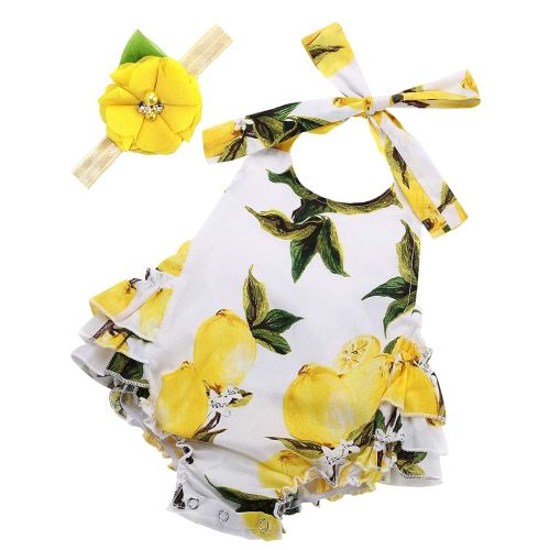 Baby Girl's Floral Print Ruffles Romper Summer Clothes