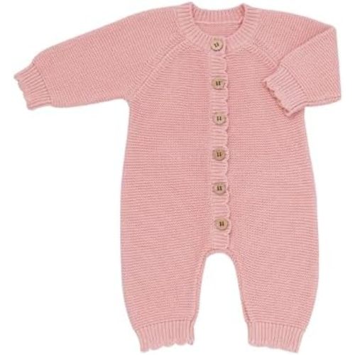 Avibae Baby Knit Romper, Cotton Long Sleeve Sweater for Newborn Infant, Baby Boys and Girls Onesie for 0-9 Months