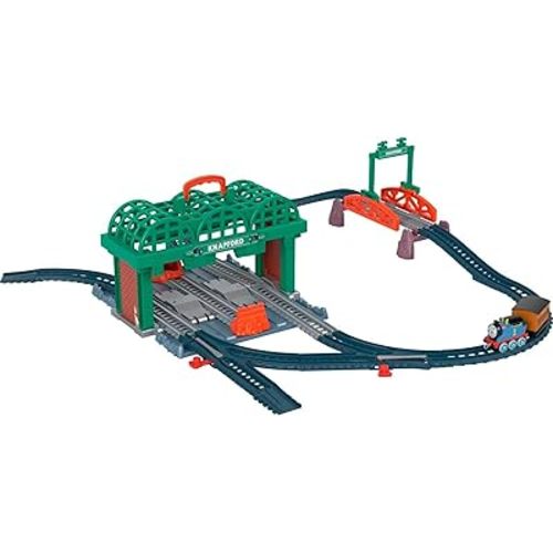 Thomas & Friends Diecast Toy Train & Track Set Knapford Station 2-in-1 Playset & Storage Case for Preschool Kids Ages 3+ Years