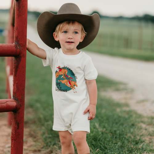 Ups & Downs White Romper Baby (0-2T)