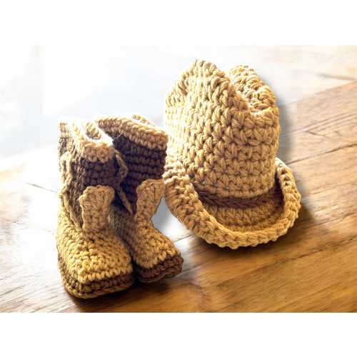 Baby Cowboy Boots and Hat Set