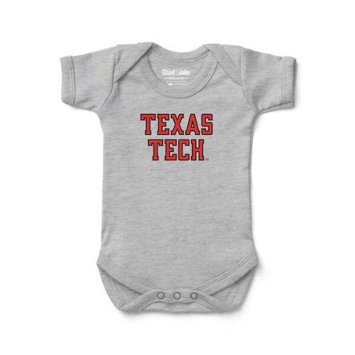 Infant Chad & Jake Heather Gray Texas Tech Red Raiders Logo Bodysuit