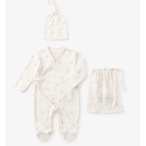 Pink Swan Print Organic Cotton Pointelle Layette 2 Pc Gift Set NB - El – Gaines Jewelers
