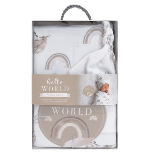 Living Textiles Hello World Gift Set - Rainbow