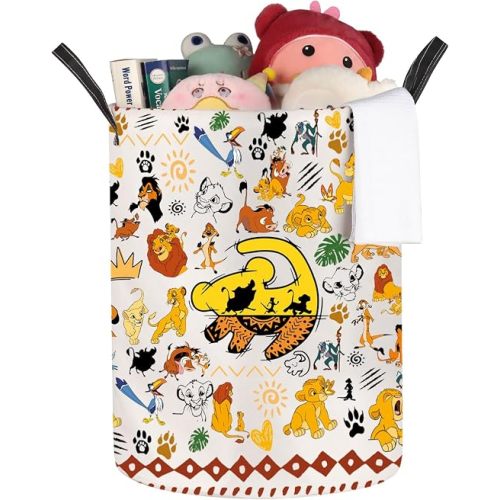 Lion Lover Laundry Baskets Lion Lover Gift Pumbaa Storage Basket Cartoon Animal Gift Magical Kingdom Laundry Hamper(Lion LB)
