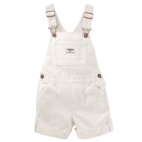 Baby Girl Eyelet Twill Shortalls | OshKosh.com
