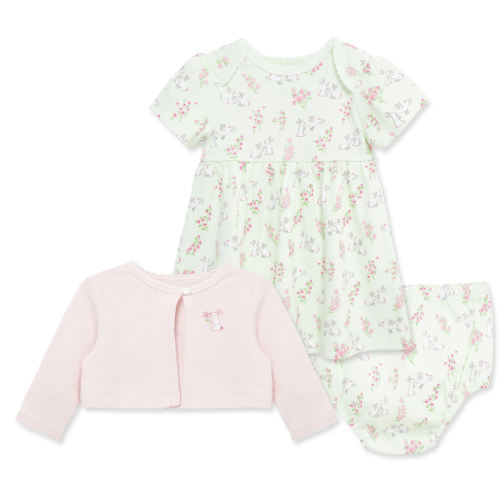 Little Me - Bunny 3-pc Dress Set