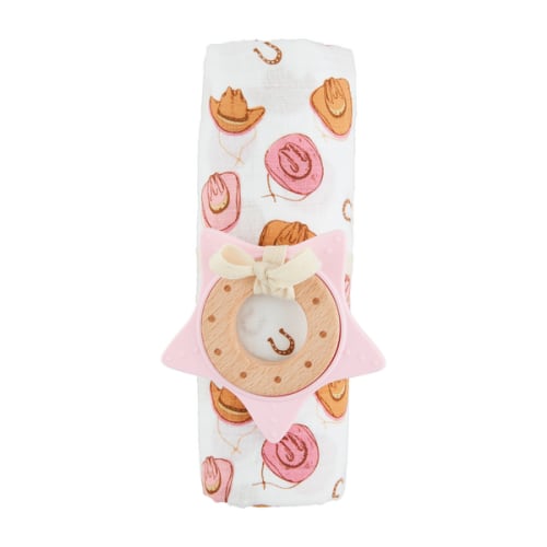 Cowgirl Swaddle And Teether Sets