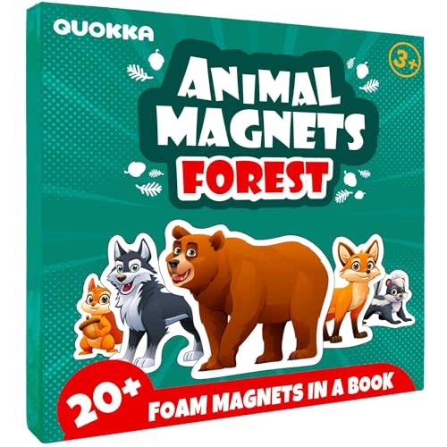 QUOKKA Travel Magnetic Puzzles for Toddlers 1-3 – 20+Pcs Forest Game with Extra-Long Play Book – Fun Travel Game Toy for Kids Ages 3-5 – Strong Magnets for Car Activities – Fun Toddler Puzzle Ages 2-4