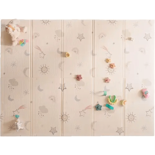 Nuby Reversible Baby Floor Mat - Foldable and Lightweight Baby Play Mat for Floor - Easy Storage and Travel - Stars and Sky