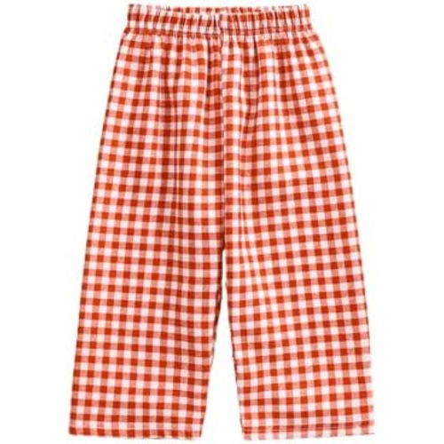 Toddler Baby Boy Girl Gingham Pants Retro Elastic Waist Checkered Plaid Long Pants Casual Sweatpants Bottoms
