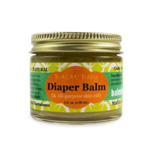BALM! Baby Diaper Balm Natural Diaper Rash Balm & All Purpose Skin Aid {2oz./60mL Glass Jar} Made in USA! - Single - 2 Ounce