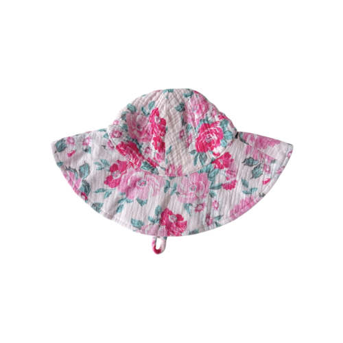 Muslin Wide Brim Sunhat, Pink Splendor