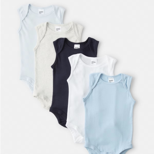 5 Pack Sleeveless Bodysuits