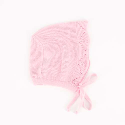 Knit Baby Bonnet - Pink