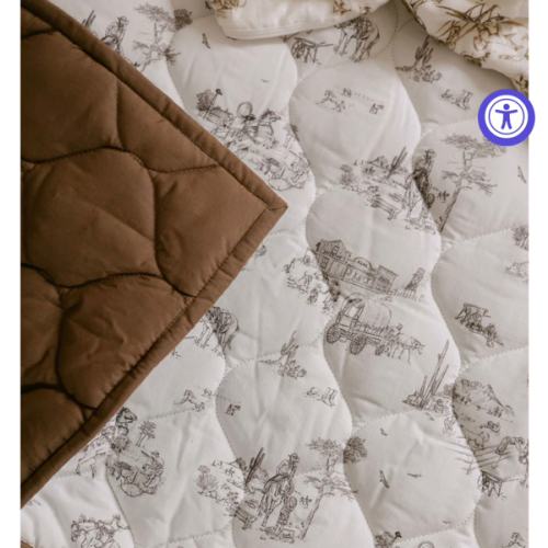 Western Toile Quilted Playmat - Organic Cotton Baby Playmat – The Gilded Bird US