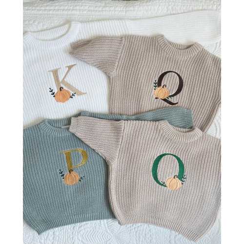 Pumpkin Fall Monogrammed Oversized Halloween Boo Kids Toddler Baby Sweater