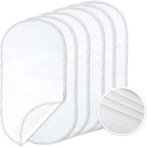 TILLYOU Changing Pad Liners 6PK - Waterproof Flannel Cotton, 27" x 13" - Perfect for Baby Diaper Changing Needs, White