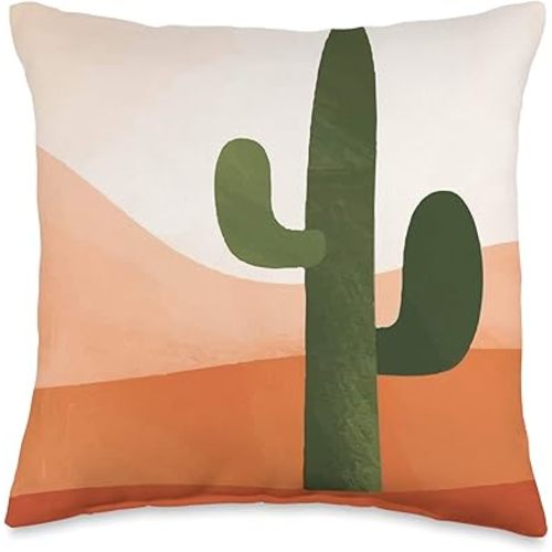 Cute Cactus Desert Southwestern Boho Western Throw Pillow