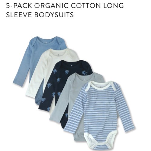 5-Pack Organic Cotton Long Sleeve Bodysuits | Honest Baby Clothing