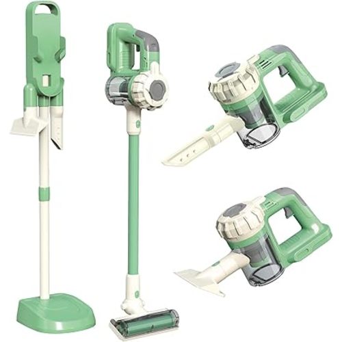 3-in-1 Kids Vacuum that Really Works – Working Toddler Vacuum Cleaner with Real Suction, Montessori Pretend Play Cleaning Toy Gift Set for Boys and Girls Ages 3+