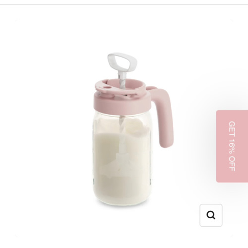 Glass Formula And Breastmilk Mixing Pitcher with Mixing Handle
