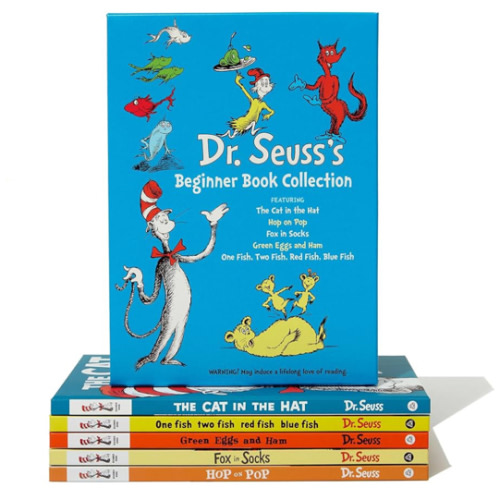 Dr. Seuss's Beginner Book Boxed Set Collection: The Cat in the Hat; One Fish Two Fish Red Fish Blue Fish; Green Eggs and Ham; Hop on Pop; Fox in Socks