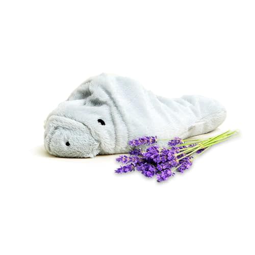 warmies Microwavable & Weighted Stuffed Animals, Manatee - Heated Stuffed Animal Plushie for Warmth & Comfort - Cute Soft Plush Toys for Adults & Children (Boys, Girls, Babies & Toddlers)