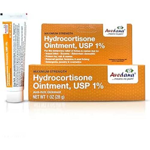 Amazon.com: AVEDANA Hydrocortisone Ointment | 1oz Hydrocortisone Ointment with 1 Percent USP – Maximum Strength Cortisone Ointment | Fast Relief Anti Itch Ointment | Soothing and Calming Waterproof Formula : Health & Household