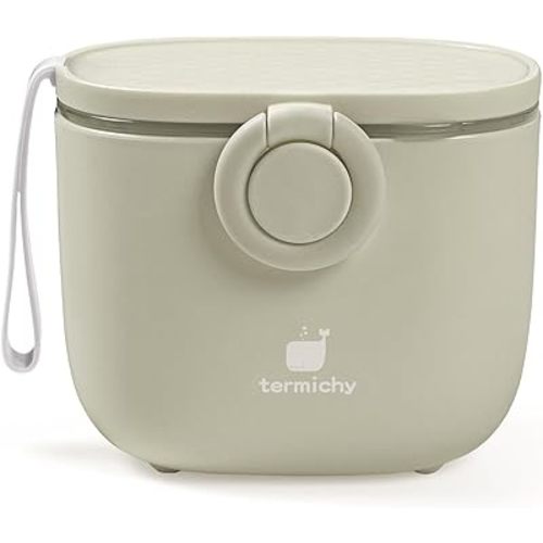 Termichy Baby Formula Dispenser, Portable Milk Powder Dispenser Container with Carry Handle and Scoop for Travel Outdoor Activities with Baby Infant, 8.8OZ, 0.55LB, 250g, 500ml(Full Khaki)
