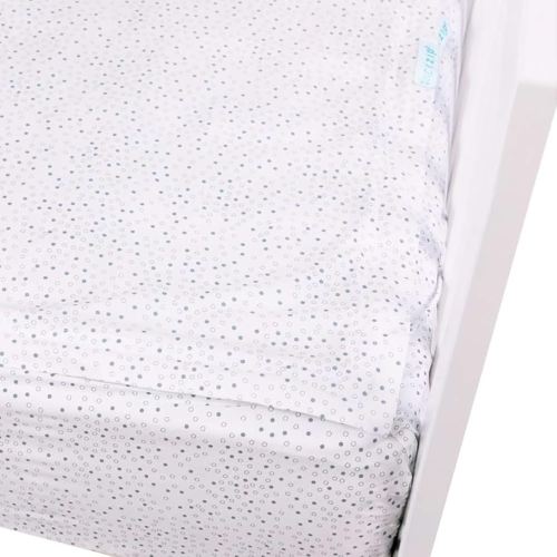 QuickZip Easy Change Crib Sheet with Wraparound Total Security Base, Gray Dot