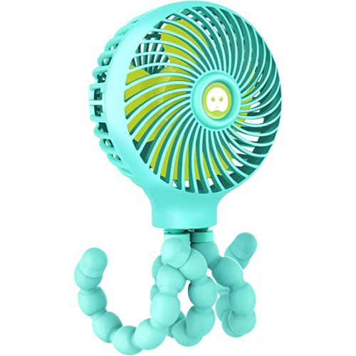 TRELC Mini Handheld Stroller Fan, Personal Portable Baby Fan with Flexible Tripod, 2024 Upgraded Version, Gift for Children, Rechargeable Fan for Office Room Car Traveling BBQ Gym Fan (Green)