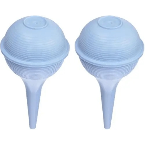 DMI Baby Nasal Aspirator, Ear Syringe, Clears Airway & Nasal Passages, Gentle Suction, Portable & Lightweight, Doubles as Earwax Removal Tool, Blue (Pack of 2)