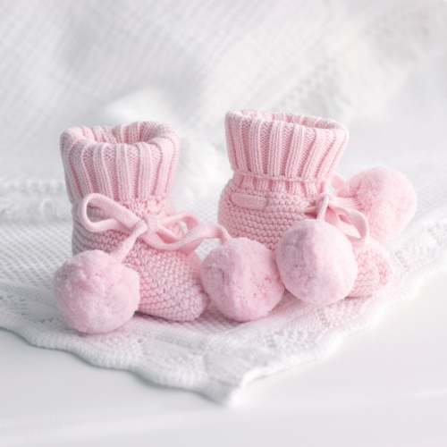 Knitted Baby Booties Pretty Pink
