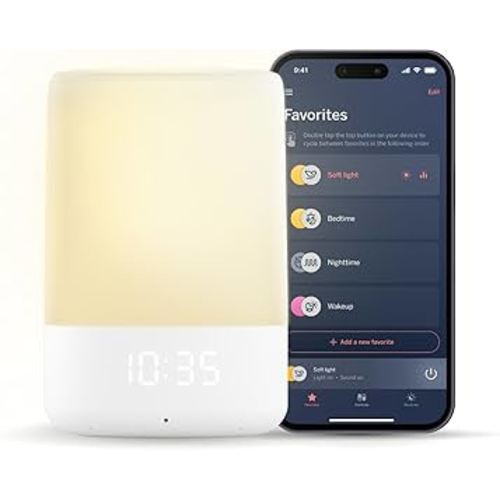 Nanit Sound and Light Smart Baby Night Light and Sound Machine | Audio Monitor | Cry Detection Alert Feature | OK to Wake Alarm Clock for Kids | Temp & Humidity Tracking | Rechargeable Battery | WiFi