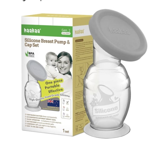 haakaa Silicone Breast Pump & Silicone Cap 5oz/150ml, Gen.2