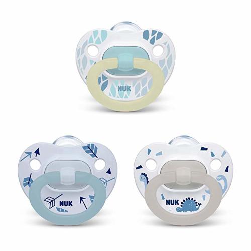 NUK Orthodontic Pacifier Value Pack, Boy, 0-6 Months, 3-Pack - 0-6 Month (Pack of 3) - Arrow
