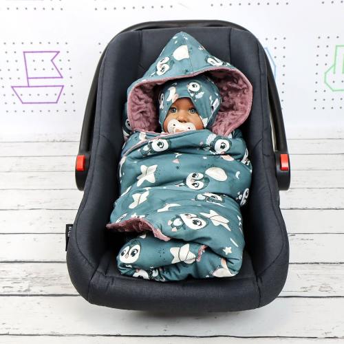 Dark Dream Penguins  Car Seat Blanket, Newborn Size for 5 point harness Car Seat, Wrap Car Blanket,  Ready to ship! | Nuva