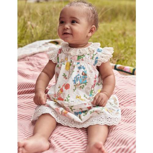 Broderie Ruffle Dress-Coconut Milk Fairies