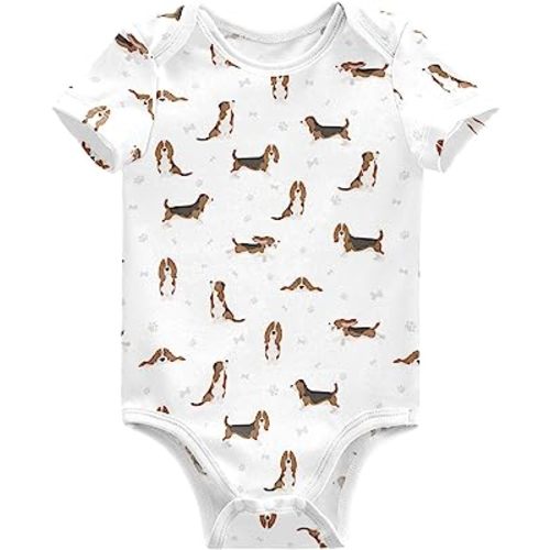 Ollabaky Unisex Baby Bodysuits Short-Sleeve Cotton Baby Clothes for Girls Boys 0-24 Months