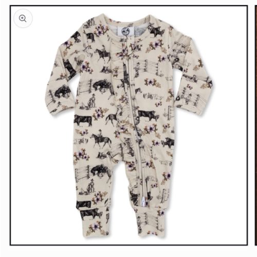 Western Serenity -Ruffled- Folding Feet Jammies – Cowkid Clothing Company