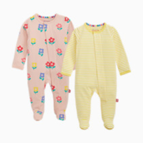 Magnetic Me Cloudstretch Magnetic Footie (2-Pack) - Floral Multi, 0-3 M
