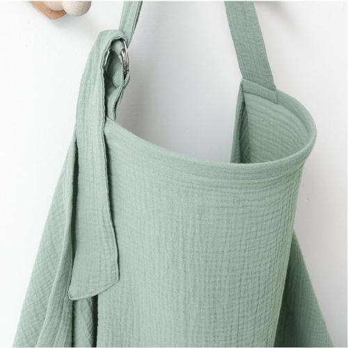 Muslin Nursing Covers for Breastfeeding, Privacy Breast Feeding Cover with Arch Neckline for Mom and Baby, Breathable 100% Cotton Nursing Apron Multi-use Stroller Cover