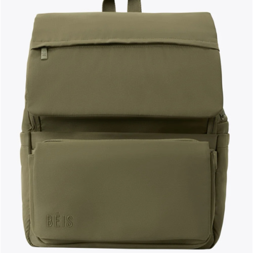 BÉIS 'The Ultimate Diaper Backpack' in Olive - Green Backpack Diaper Bag