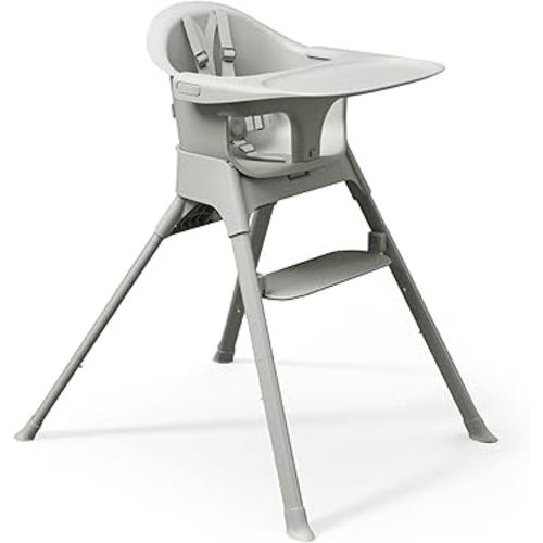 Mompush Olli 7-in-1 Convertible High Chair for Babies and Toddlers – Adjustable Height & Footrest, Dishwasher-Safe Tray, Compact Foldable Design for Easy Storage & Travel, Lightweight Yet Durable